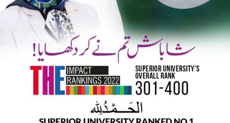Superior University of Pakistan declared as the number one university in the private sector