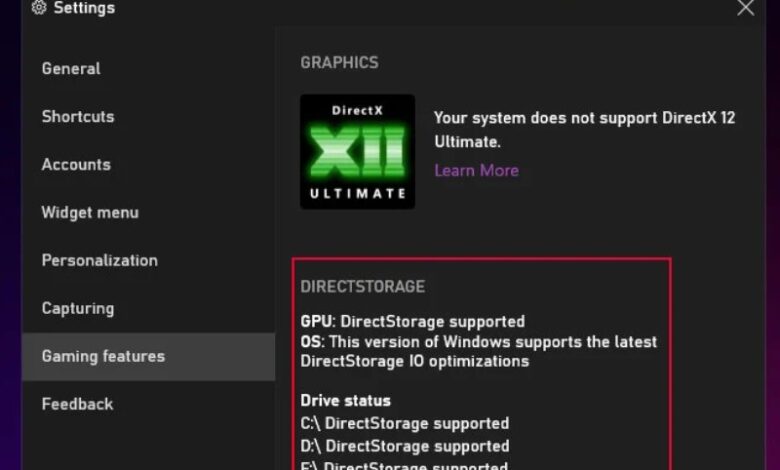 Enable DirectStorage on Windows 11